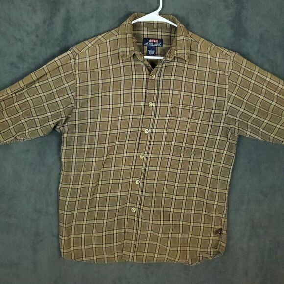 Moose Creek Flannel Lot Of 2 Button Down Shirt Men's Large Brown Plaid Workwear - Picture 9 of 14